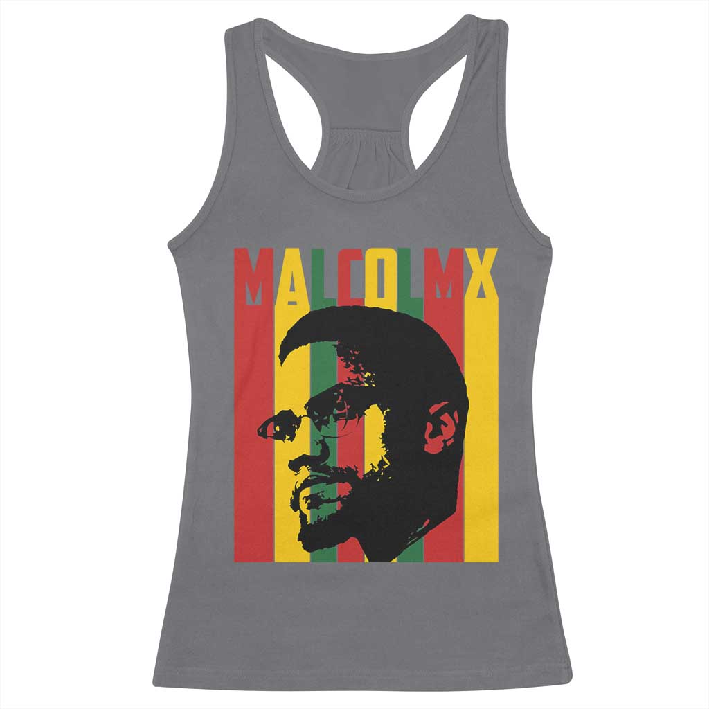 Malcolm X Racerback Tank Top Pan African Flag Black History - Wonder Print Shop