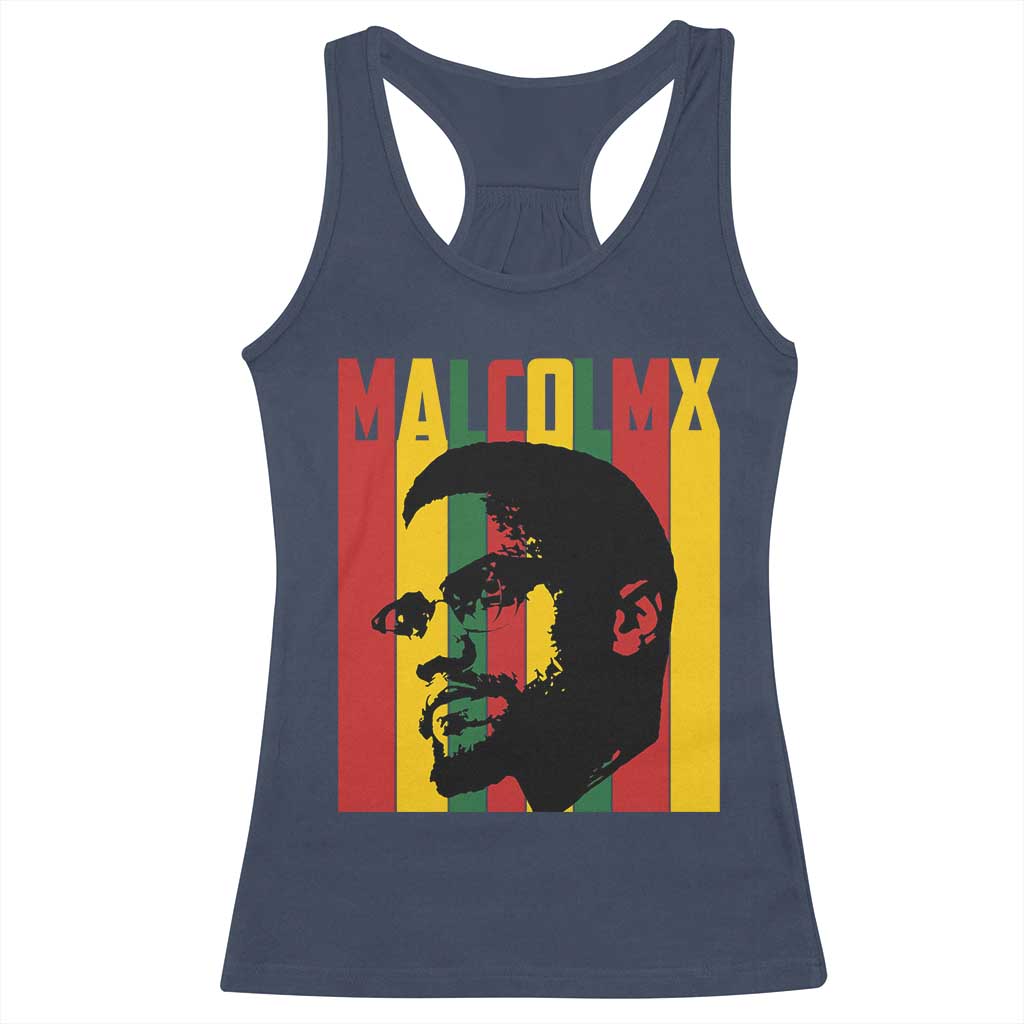 Malcolm X Racerback Tank Top Pan African Flag Black History - Wonder Print Shop