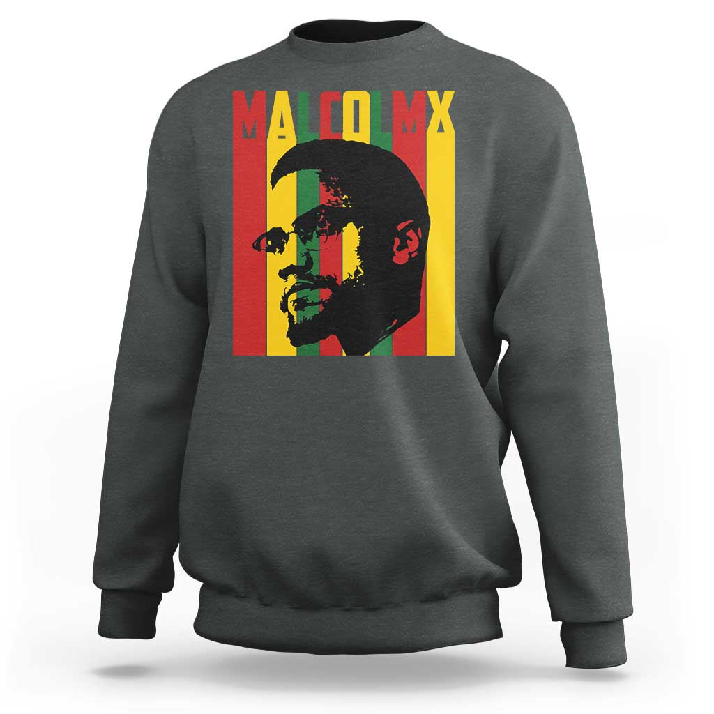 Malcolm X Sweatshirt Pan African Flag Black History - Wonder Print Shop