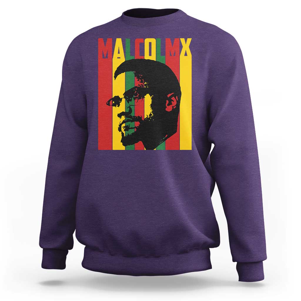 Malcolm X Sweatshirt Pan African Flag Black History - Wonder Print Shop