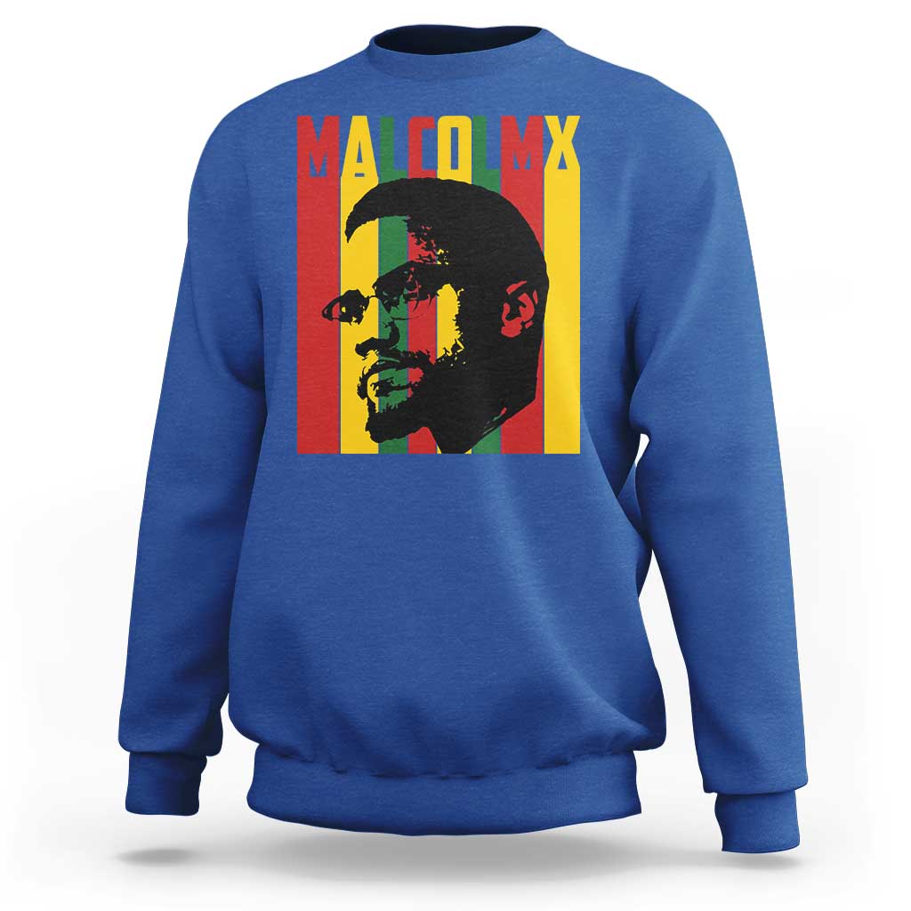 Malcolm X Sweatshirt Pan African Flag Black History - Wonder Print Shop