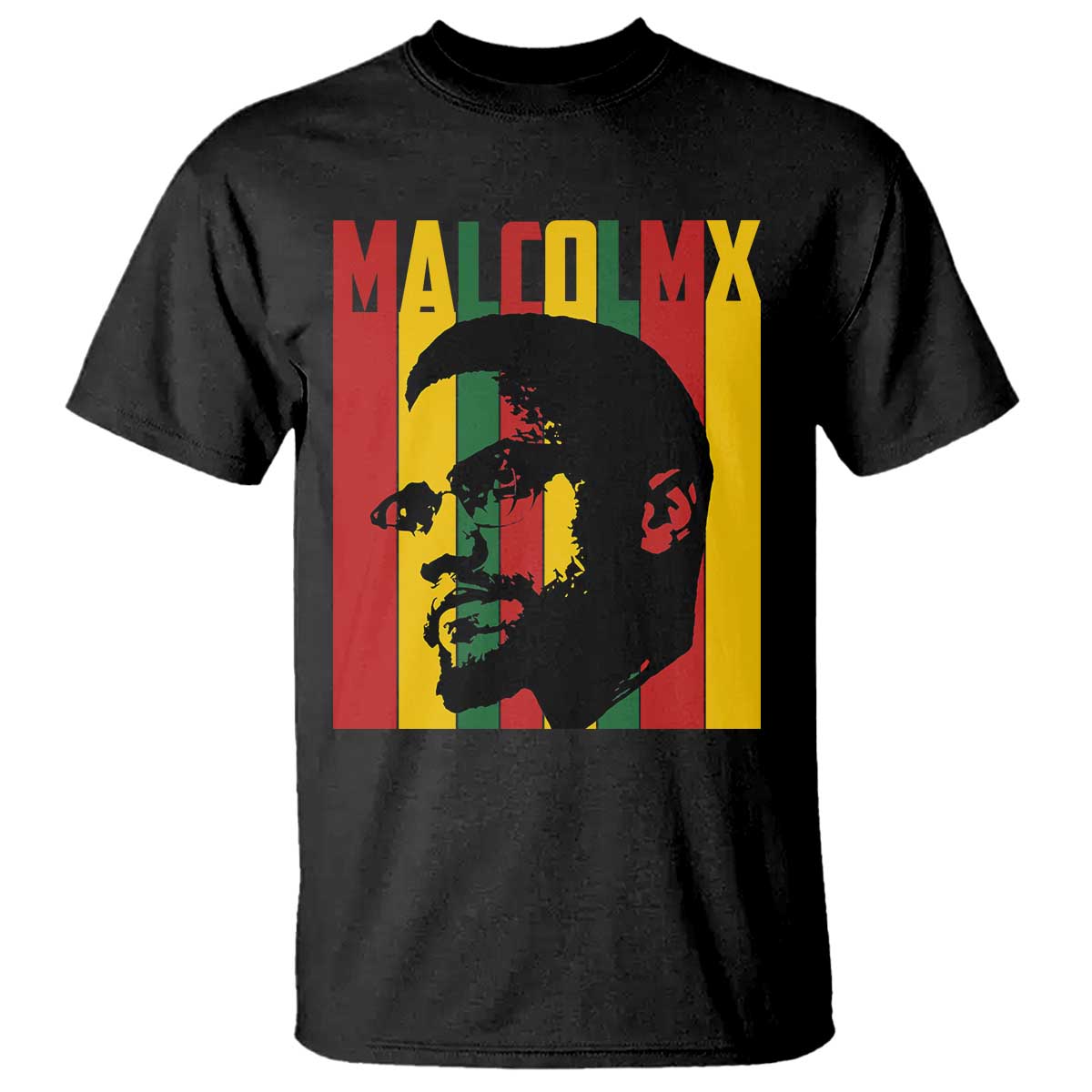 Malcolm X T Shirt Pan African Flag Black History - Wonder Print Shop