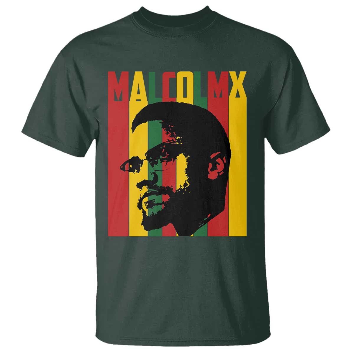 Malcolm X T Shirt Pan African Flag Black History - Wonder Print Shop