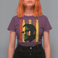 Malcolm X T Shirt For Women Pan African Flag Black History - Wonder Print Shop