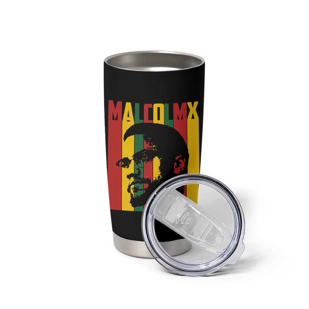 Malcolm X Tumbler Cup Pan African Flag Black History - Wonder Print Shop
