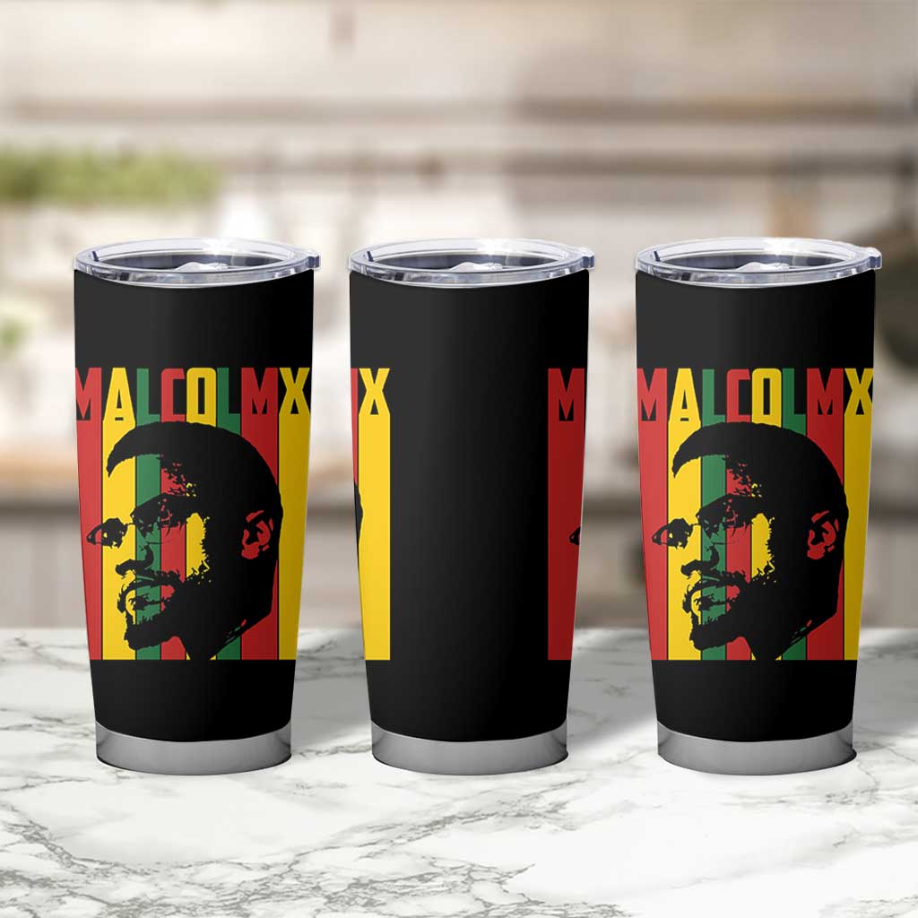 Malcolm X Tumbler Cup Pan African Flag Black History - Wonder Print Shop