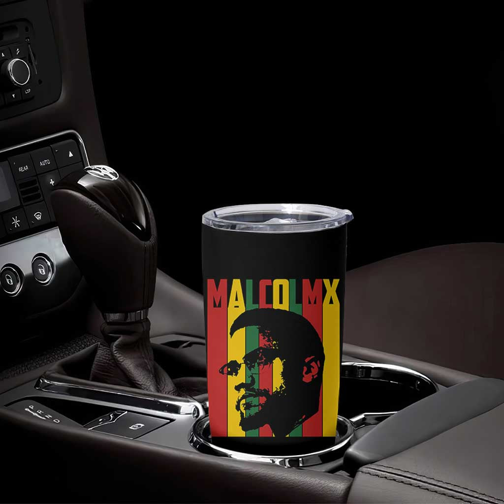 Malcolm X Tumbler Cup Pan African Flag Black History - Wonder Print Shop