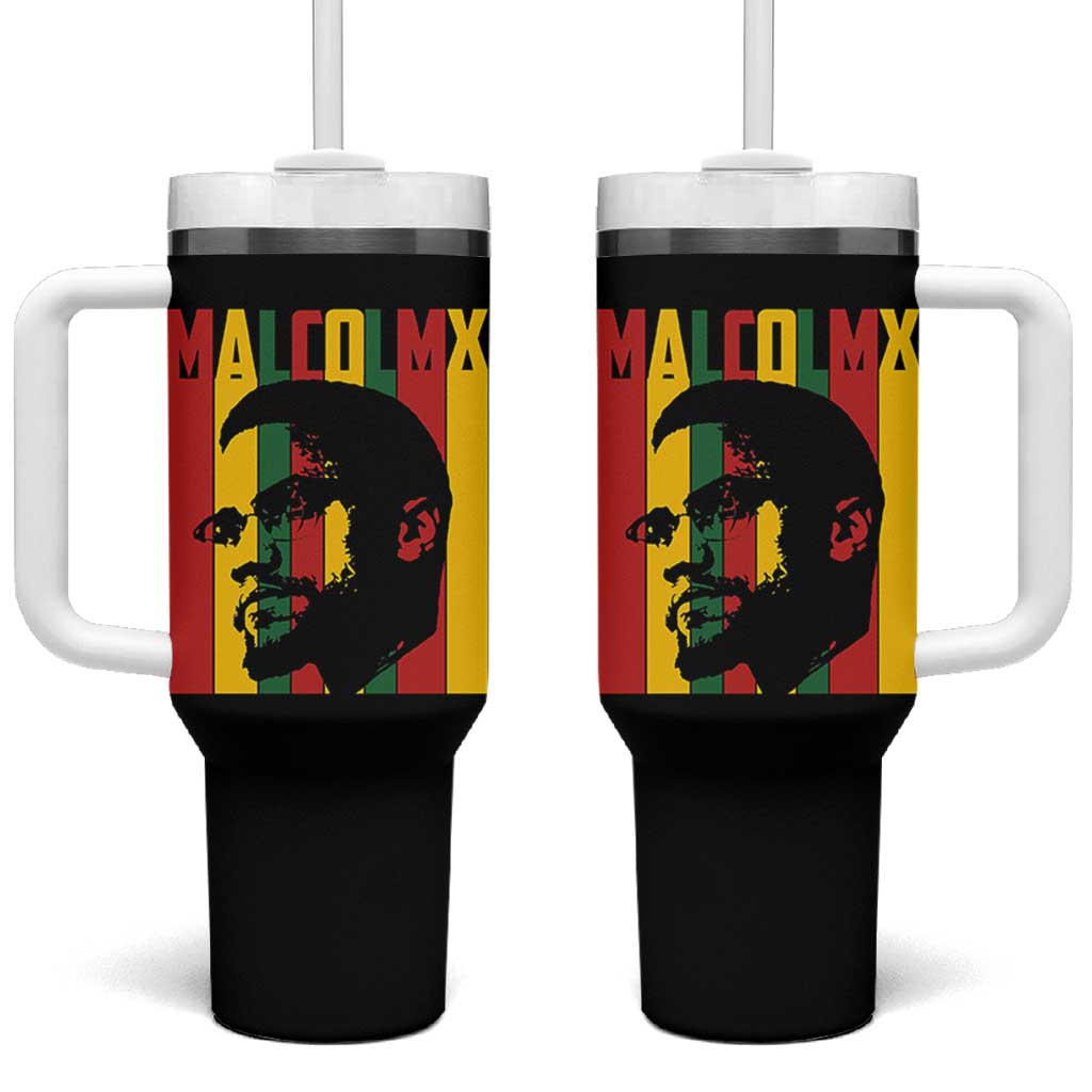Malcolm X Tumbler With Handle Pan African Flag Black History - Wonder Print Shop