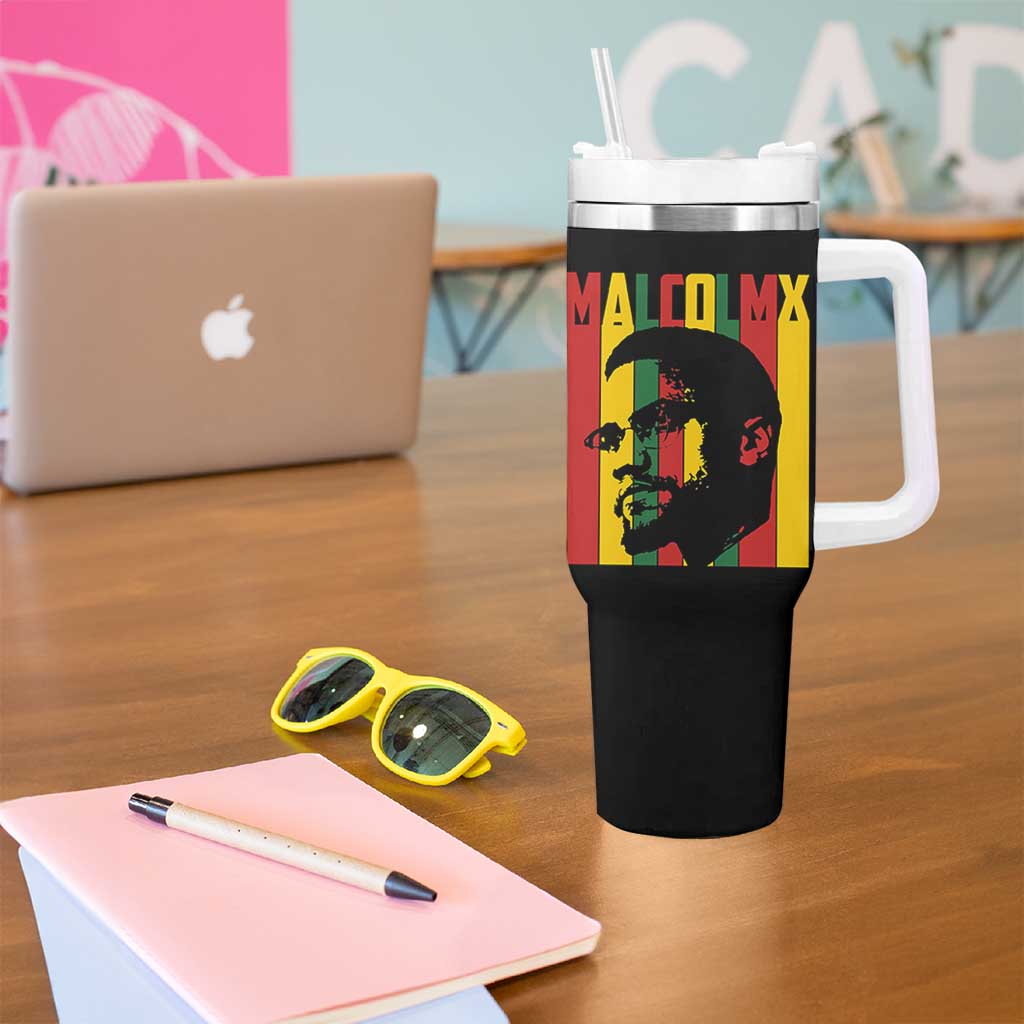 Malcolm X Tumbler With Handle Pan African Flag Black History - Wonder Print Shop