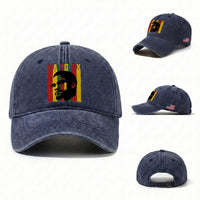 Malcolm X Washed Cotton Baseball Cap Pan African Flag Black History
