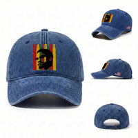 Malcolm X Washed Cotton Baseball Cap Pan African Flag Black History