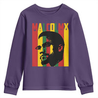 Malcolm X Youth Sweatshirt Pan African Flag Black History - Wonder Print Shop