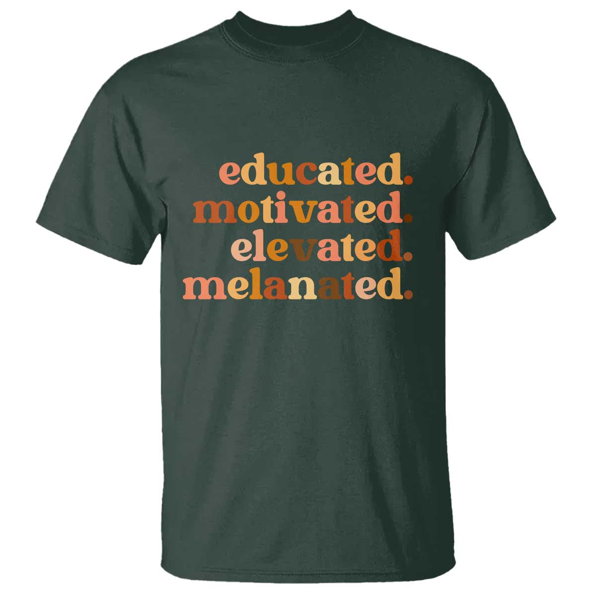 Black Pride Melanin T Shirt Educated Motivated Elevated Melanated - Wonder Print Shop