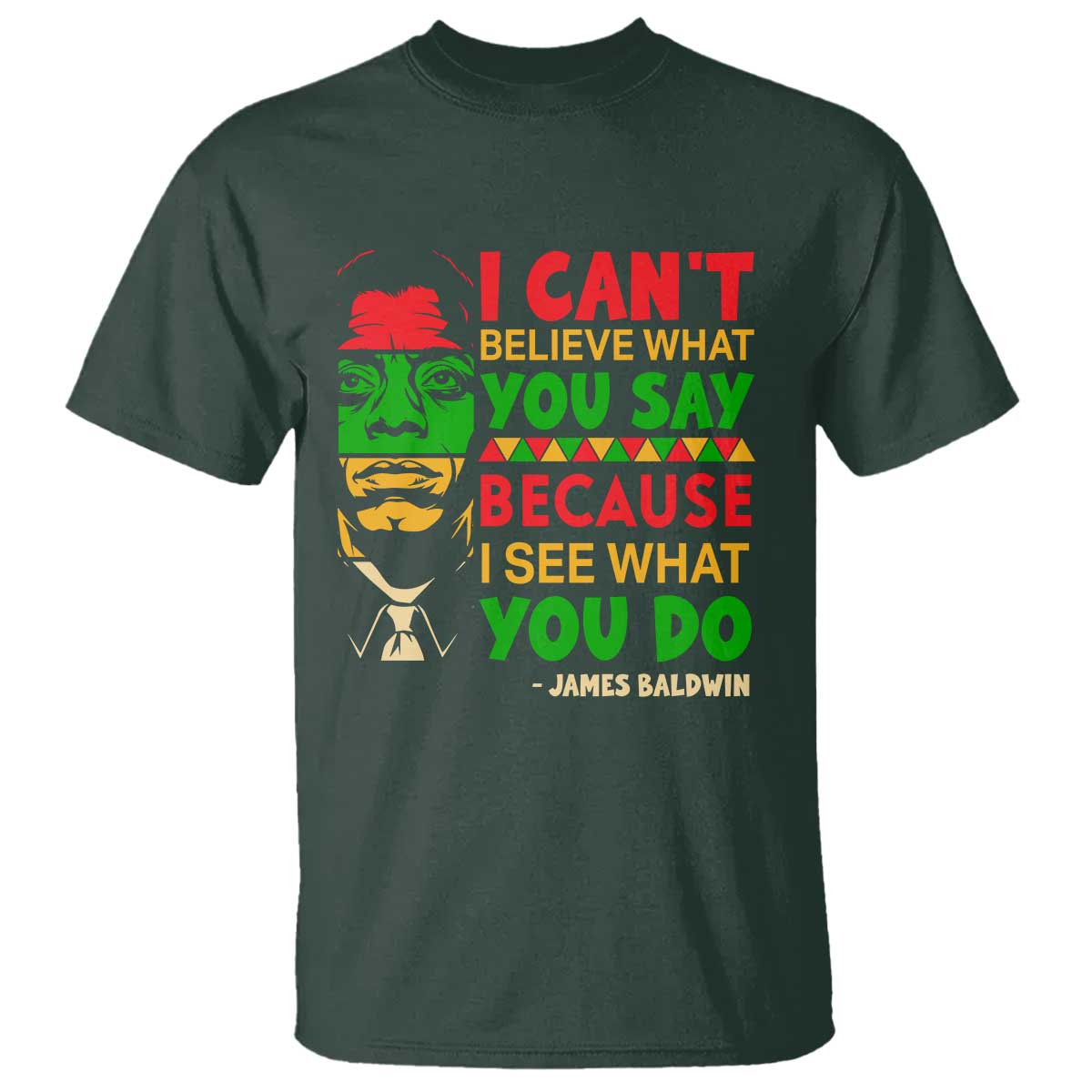 James Baldwin T Shirt I Can't Believe What You Say Because I See What You Do - Wonder Print Shop