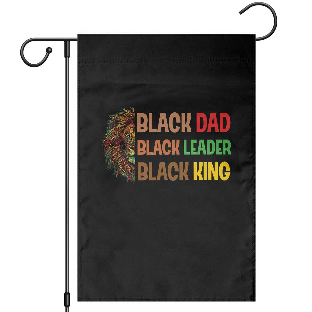 Black Affrican Melanin Garden Flag Lion Father Day Dad Leader Black King - Wonder Print Shop