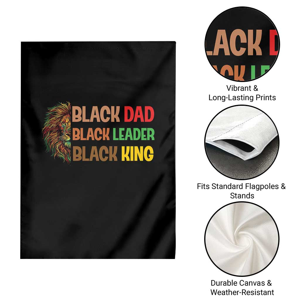Black Affrican Melanin Garden Flag Lion Father Day Dad Leader Black King - Wonder Print Shop