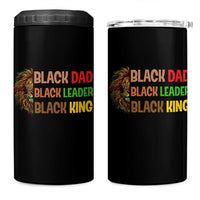Black Affrican Melanin 4 in 1 Can Cooler Tumbler Lion Father Day Dad Leader Black King - Wonder Print Shop