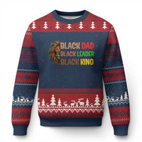 Black Affrican Melanin Ugly Christmas Sweater Lion Father Day Dad Leader Black King - Wonder Print Shop