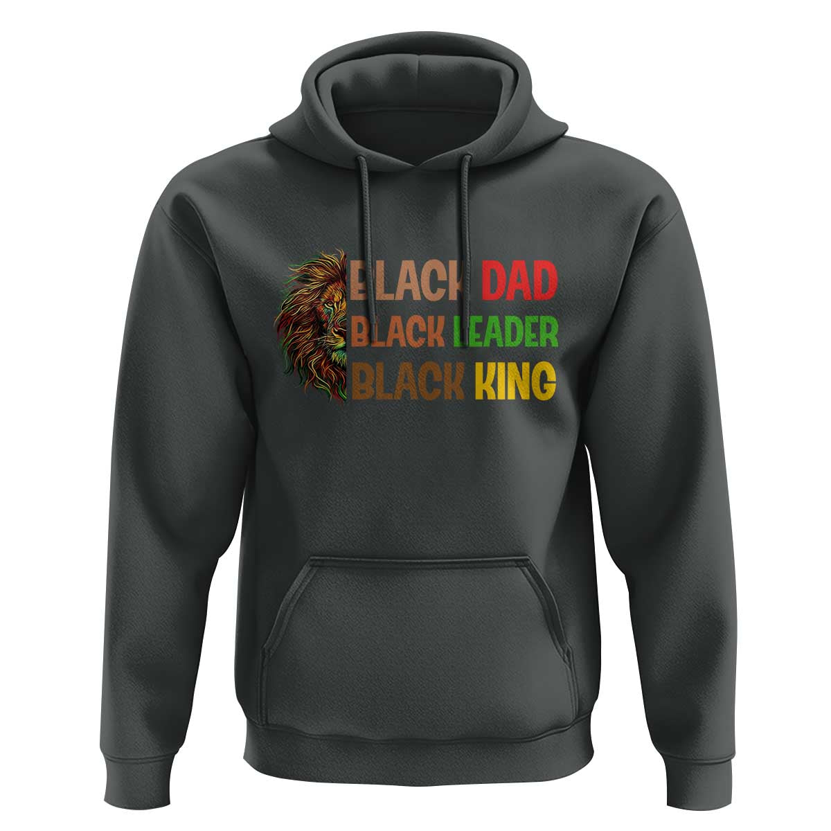 Black Affrican Melanin Hoodie Lion Father Day Dad Leader Black King - Wonder Print Shop