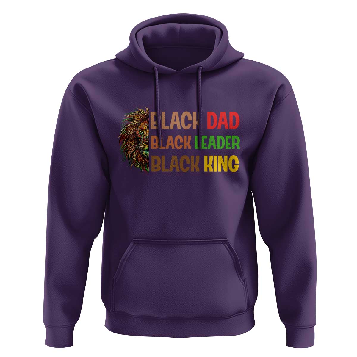 Black Affrican Melanin Hoodie Lion Father Day Dad Leader Black King - Wonder Print Shop