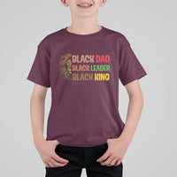Black Affrican Melanin T Shirt For Kid Lion Father Day Dad Leader Black King - Wonder Print Shop