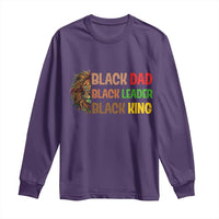 Black Affrican Melanin Long Sleeve Shirt Lion Father Day Dad Leader Black King - Wonder Print Shop