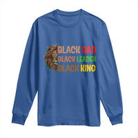 Black Affrican Melanin Long Sleeve Shirt Lion Father Day Dad Leader Black King - Wonder Print Shop
