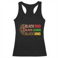 Black Affrican Melanin Racerback Tank Top Lion Father Day Dad Leader Black King - Wonder Print Shop