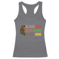 Black Affrican Melanin Racerback Tank Top Lion Father Day Dad Leader Black King - Wonder Print Shop