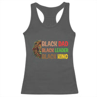 Black Affrican Melanin Racerback Tank Top Lion Father Day Dad Leader Black King - Wonder Print Shop