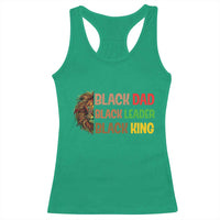 Black Affrican Melanin Racerback Tank Top Lion Father Day Dad Leader Black King - Wonder Print Shop