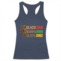 Black Affrican Melanin Racerback Tank Top Lion Father Day Dad Leader Black King - Wonder Print Shop