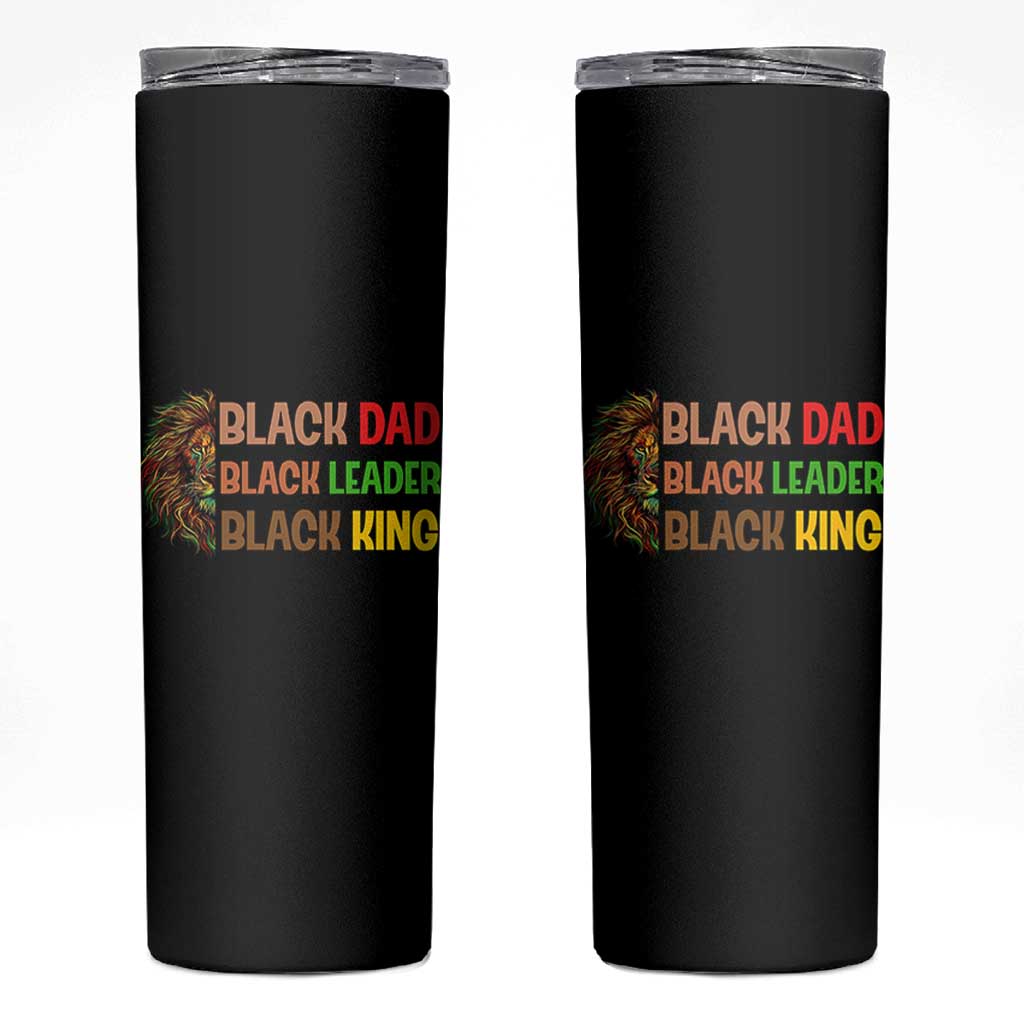 Black Affrican Melanin Skinny Tumbler Lion Father Day Dad Leader Black King - Wonder Print Shop