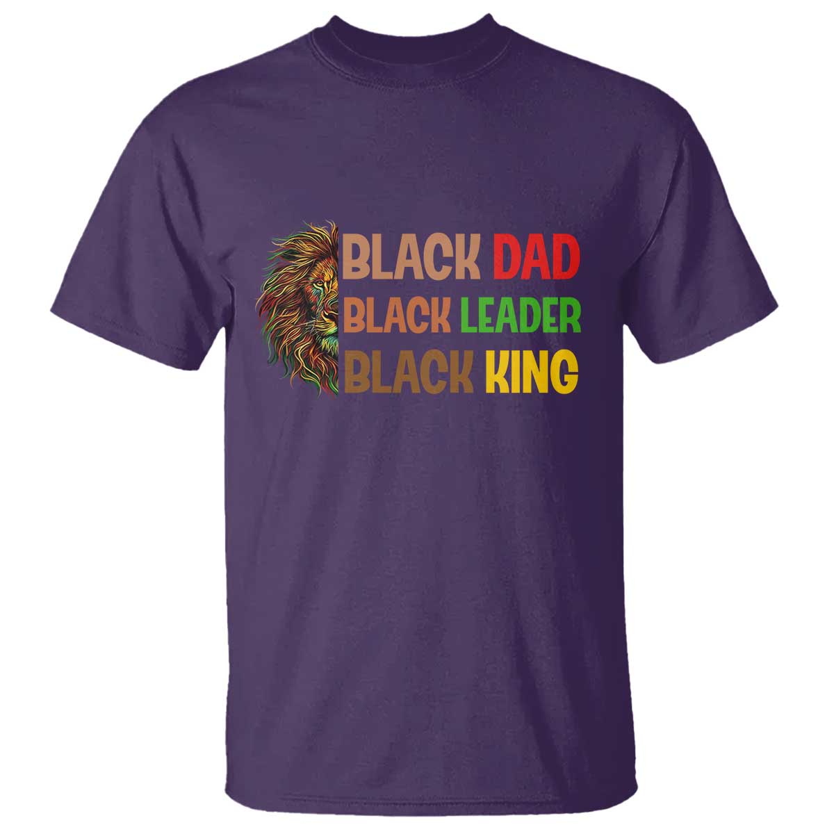 Black Affrican Melanin T Shirt Lion Father Day Dad Leader Black King - Wonder Print Shop