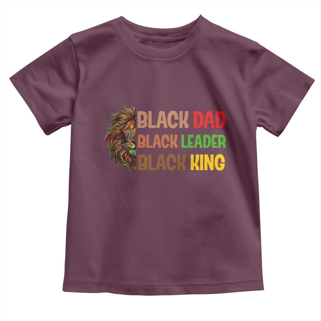 Black Affrican Melanin Toddler T Shirt Lion Father Day Dad Leader Black King - Wonder Print Shop