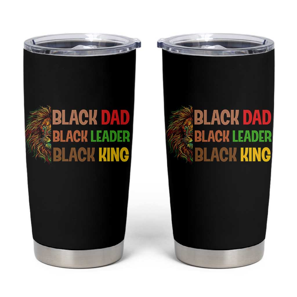 Black Affrican Melanin Tumbler Cup Lion Father Day Dad Leader Black King - Wonder Print Shop