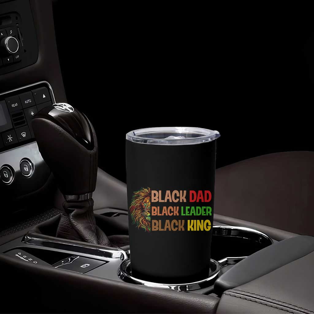 Black Affrican Melanin Tumbler Cup Lion Father Day Dad Leader Black King - Wonder Print Shop