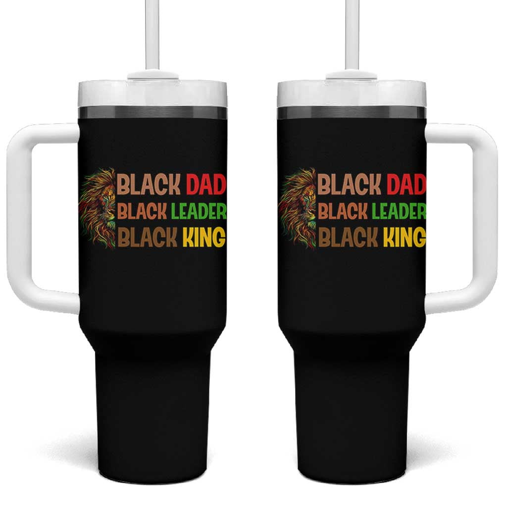 Black Affrican Melanin Tumbler With Handle Lion Father Day Dad Leader Black King - Wonder Print Shop
