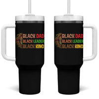 Black Affrican Melanin Tumbler With Handle Lion Father Day Dad Leader Black King - Wonder Print Shop