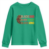 Black Affrican Melanin Youth Sweatshirt Lion Father Day Dad Leader Black King - Wonder Print Shop