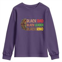 Black Affrican Melanin Youth Sweatshirt Lion Father Day Dad Leader Black King - Wonder Print Shop