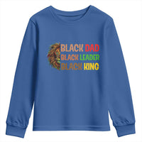 Black Affrican Melanin Youth Sweatshirt Lion Father Day Dad Leader Black King - Wonder Print Shop