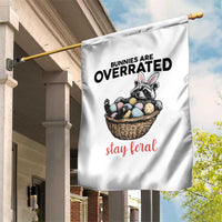 Funny Easter Raccoon Bunny Garden Flag Bunnies Are Overrated Stay Feral