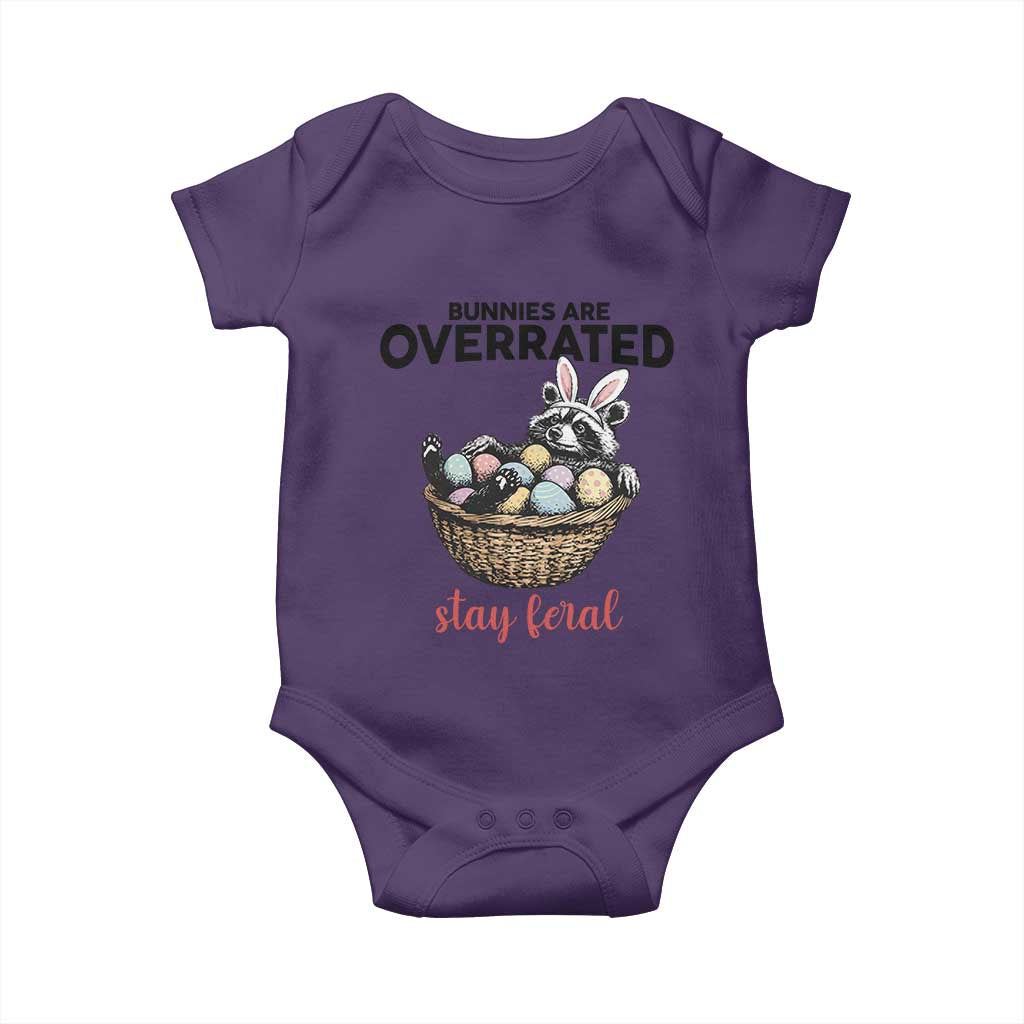 Funny Easter Raccoon Bunny Baby Onesie Bunnies Are Overrated Stay Feral