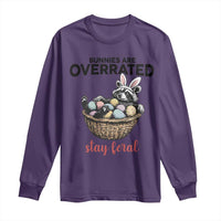 Funny Easter Raccoon Bunny Long Sleeve Shirt Bunnies Are Overrated Stay Feral