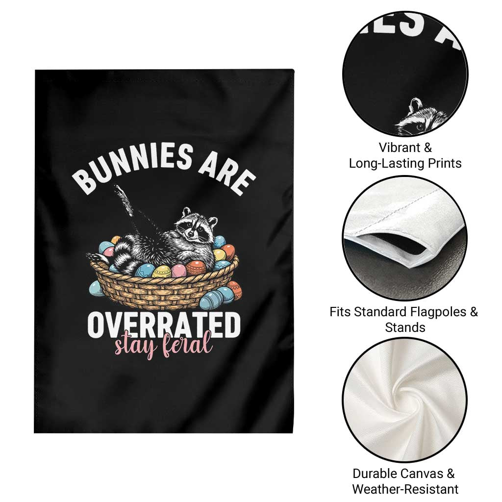 Funny Easter Raccoon Meme Garden Flag Bunnies Are Overrated Stay Feral