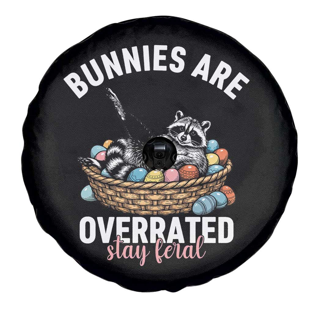 Funny Easter Raccoon Meme Spare Tire Cover Bunnies Are Overrated Stay Feral