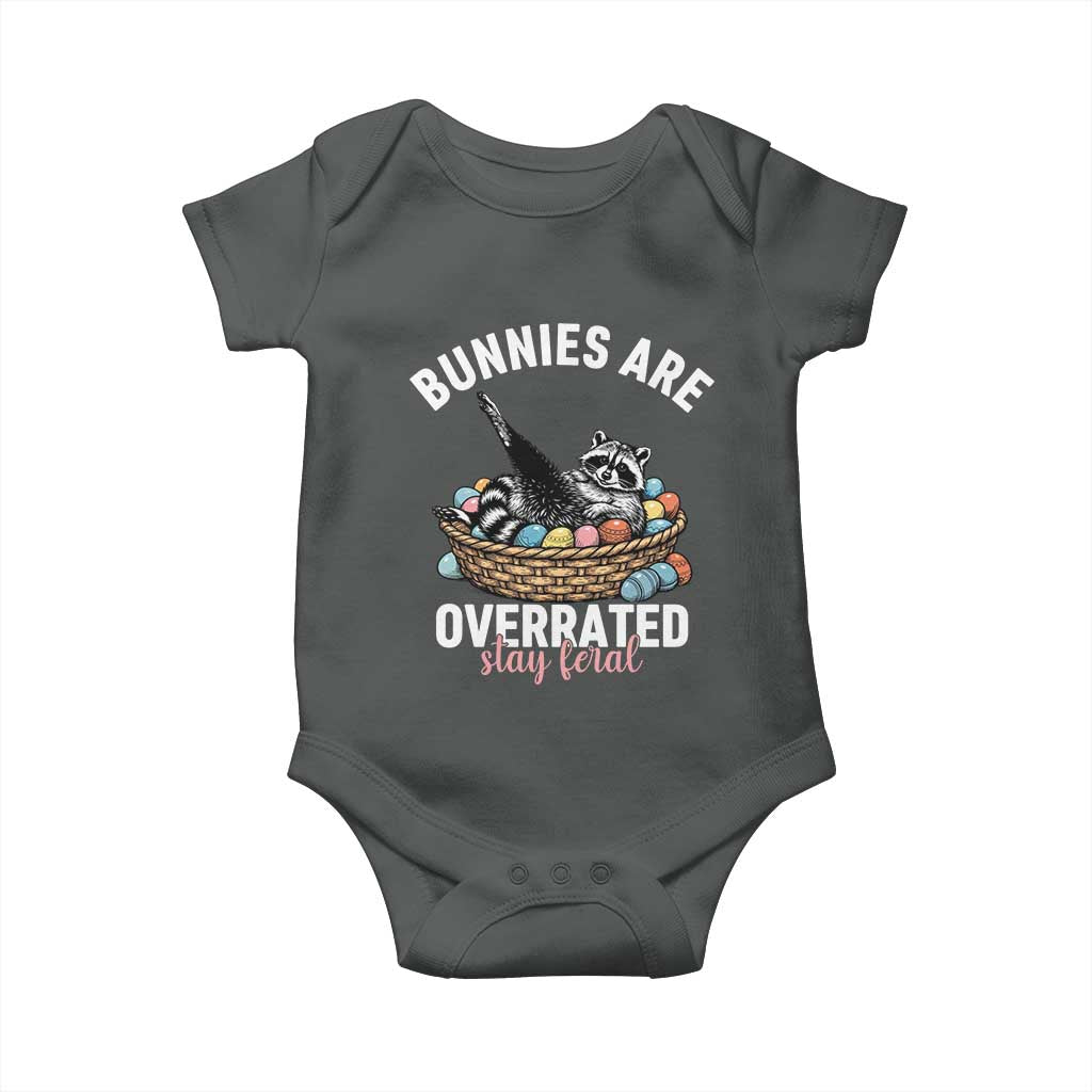 Funny Easter Raccoon Meme Baby Onesie Bunnies Are Overrated Stay Feral
