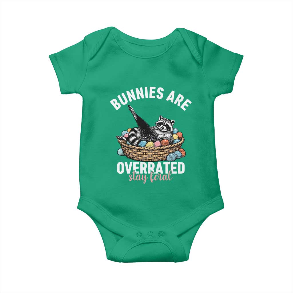Funny Easter Raccoon Meme Baby Onesie Bunnies Are Overrated Stay Feral