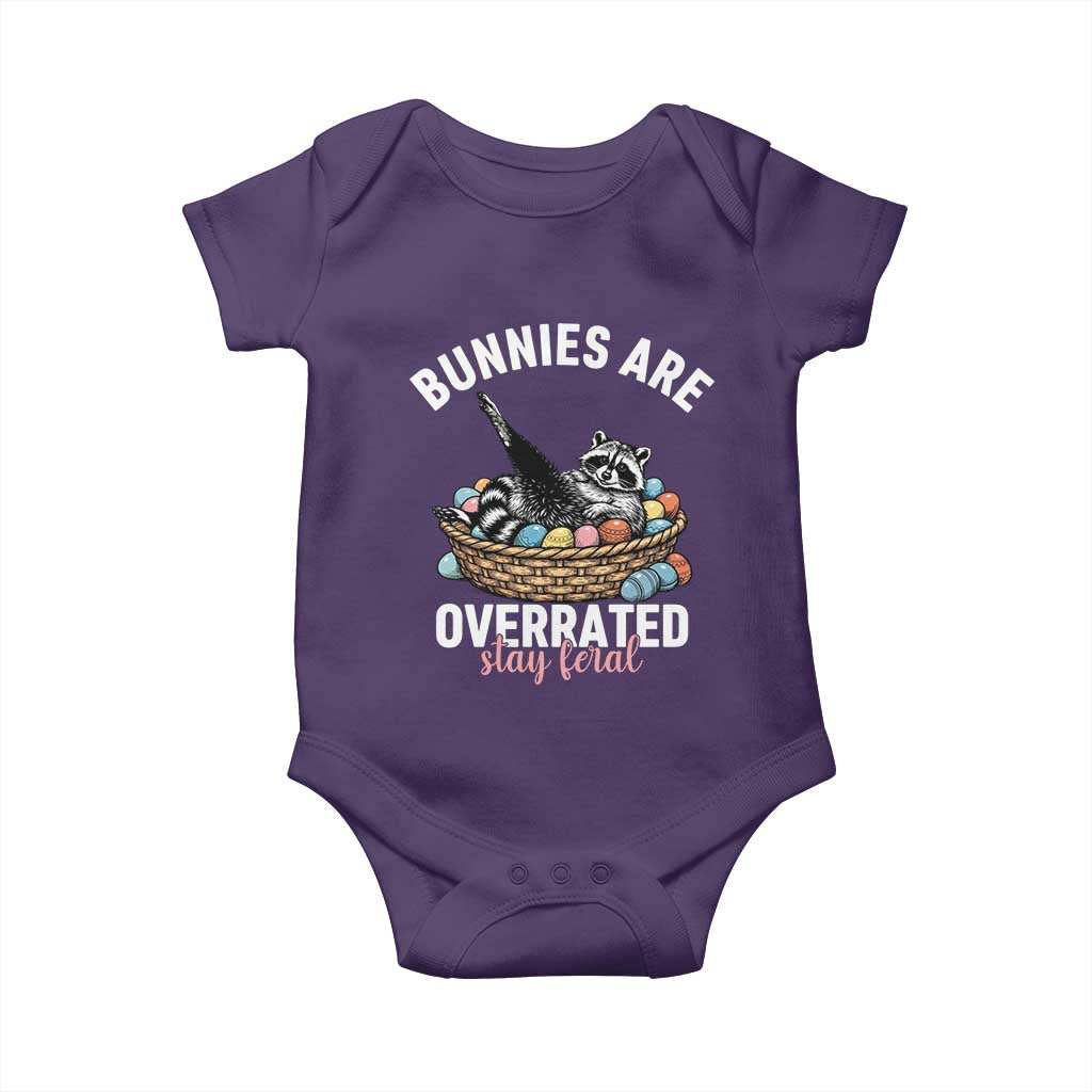 Funny Easter Raccoon Meme Baby Onesie Bunnies Are Overrated Stay Feral